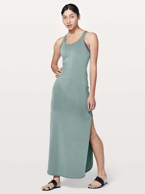 lululemon athletica Maxi Dress Restore and Revitalize Teal  Criss Cross Back